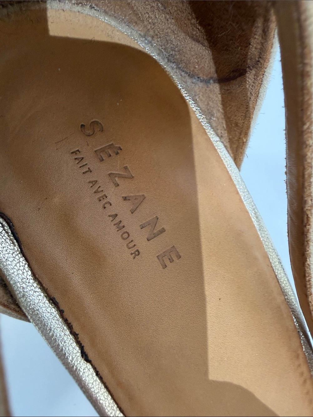 Sezane Monroe Sandals Gold Metallic Size 39 - Picture 5 of 10